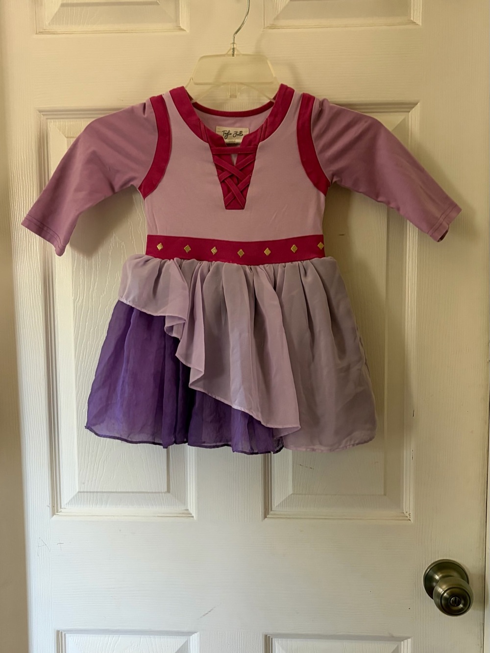 Toddler Purple & Pink Layered Skater Dress